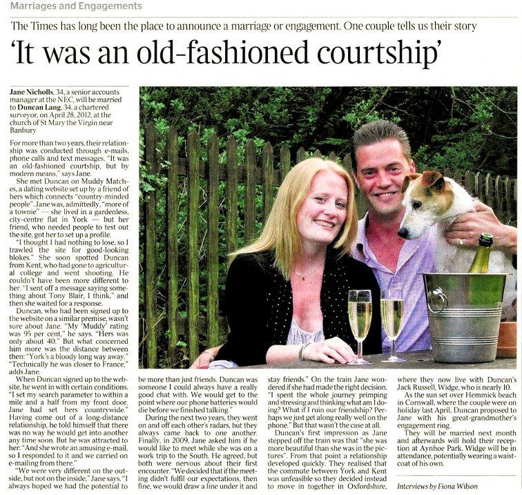 Jane and Duncan in The Times