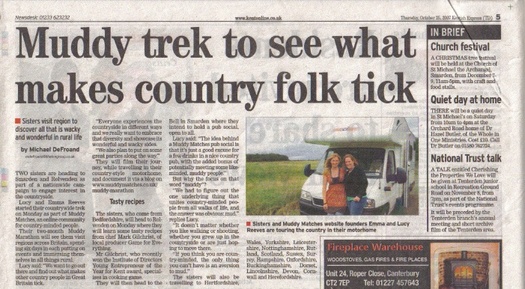 Kentish Express: “Muddy trek to see what makes country folk tick”