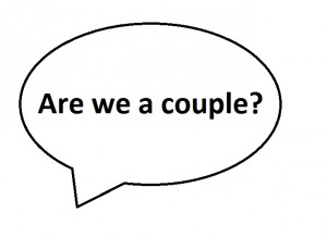 Speech bubble with Are we a couple? written in it