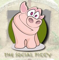 The Social Piggy logo with a pink cartoon pig