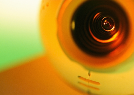 A close up of a webcam