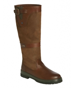 Brown leather mid height country boot