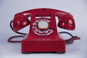 Red dial telephone