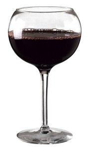 Wine glass with red wine