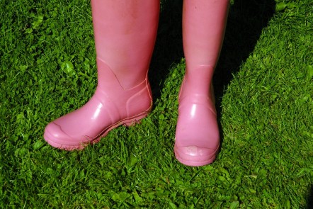 pink wellington boots