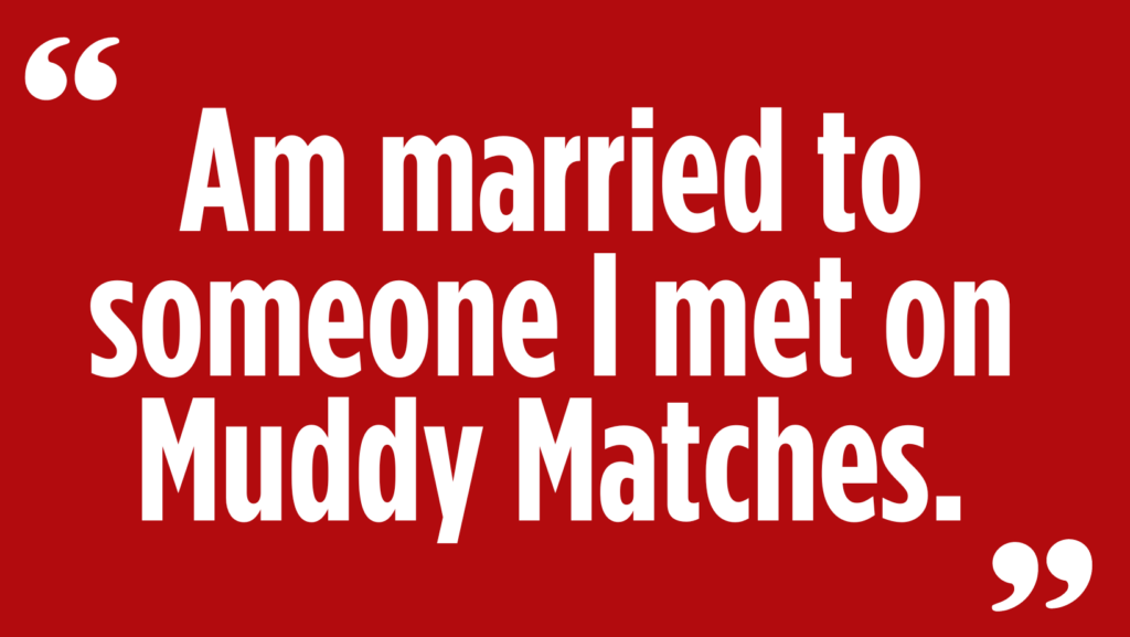 Beef farmer meets and marries his muddy match